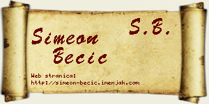 Simeon Becić vizit kartica